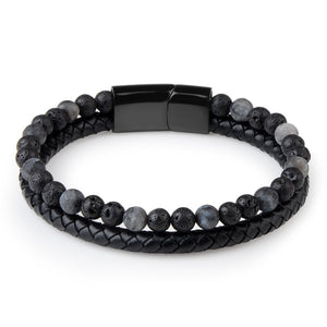 Leather Bracelet - Black - 14