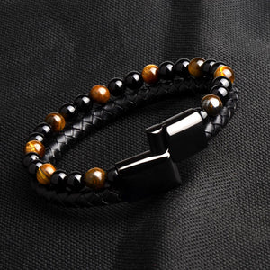 Leather Bracelet - Black - 14