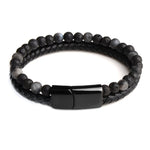 Load image into Gallery viewer, Leather Bracelet - Black - 14
