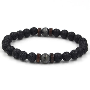 Tibetan Buddha Bracelet (Lava Stone) - 04