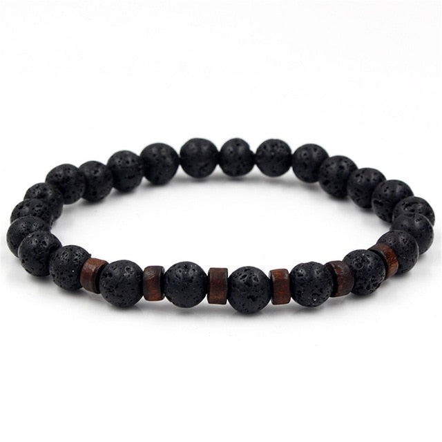 Tibetan Buddha Bracelet (Lava Stone) - 04