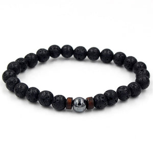 Tibetan Buddha Bracelet (Lava Stone) - 04