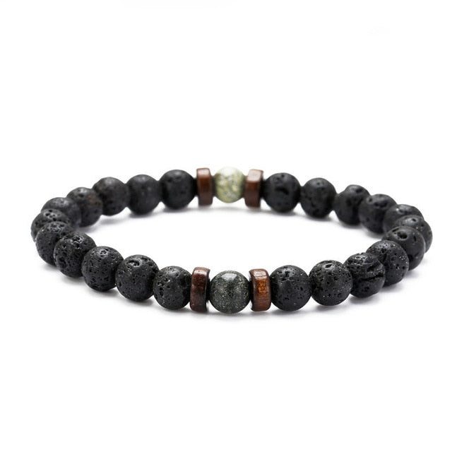 Tibetan Buddha Bracelet (Lava Stone) - 04