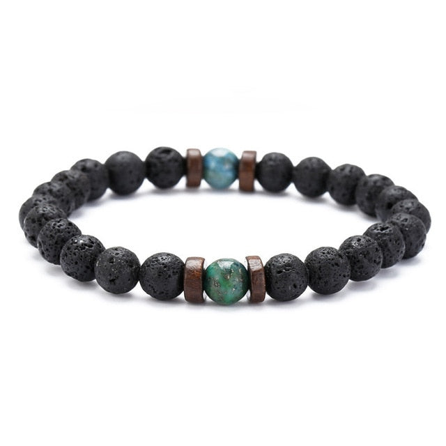 Tibetan Buddha Bracelet (Lava Stone) - 04