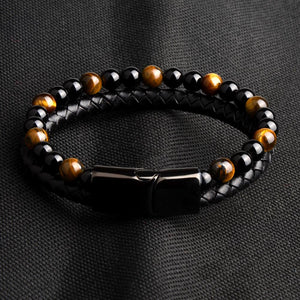 Leather Bracelet - Black - 14