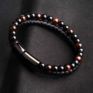 Leather Bracelet - Black - 14