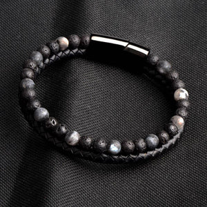 Leather Bracelet - Black - 14