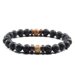 Tibetan Buddha Bracelet (Lava Stone) - 04