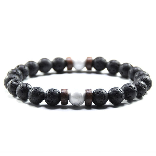 Tibetan Buddha Bracelet (Lava Stone) - 04