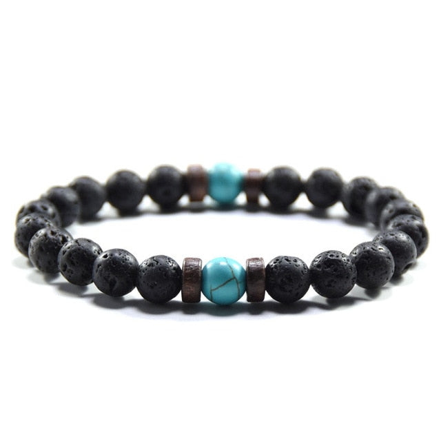 Tibetan Buddha Bracelet (Lava Stone) - 04