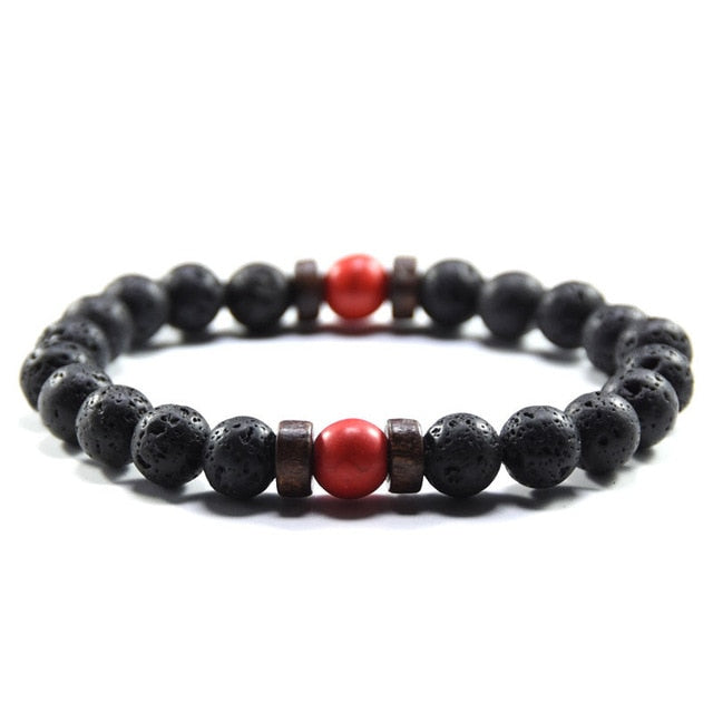 Tibetan Buddha Bracelet (Lava Stone) - 04