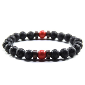 Tibetan Buddha Bracelet (Lava Stone) - 04