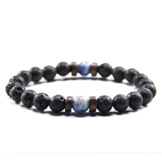 Tibetan Buddha Bracelet (Lava Stone) - 04