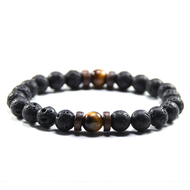 Tibetan Buddha Bracelet (Lava Stone) - 04