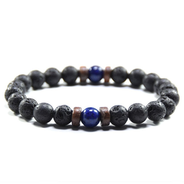 Tibetan Buddha Bracelet (Lava Stone) - 04