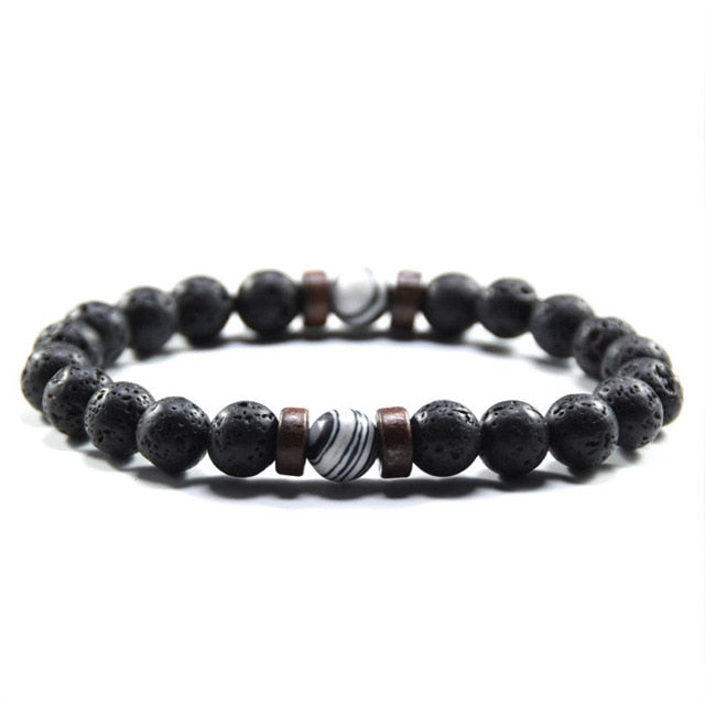 Tibetan Buddha Bracelet (Lava Stone) - 04