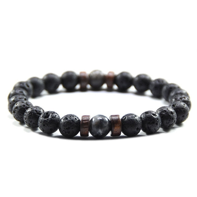 Tibetan Buddha Bracelet (Lava Stone) - 04