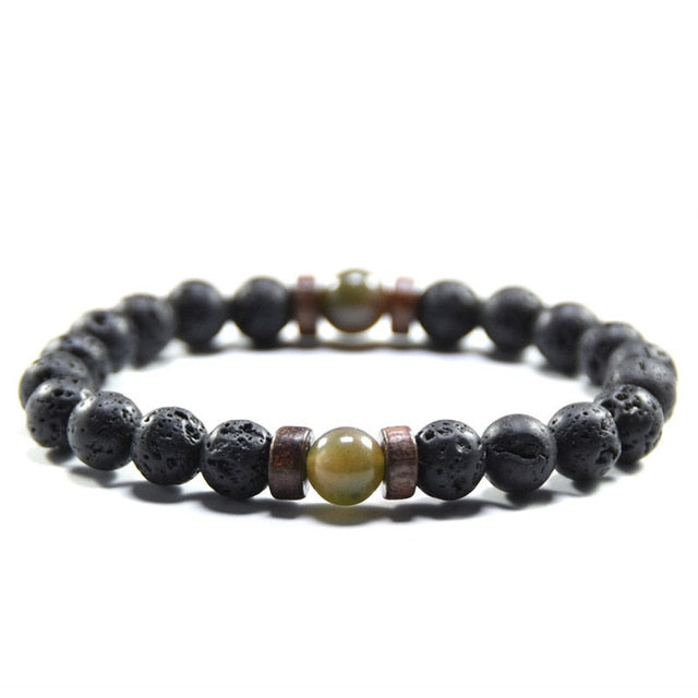 Tibetan Buddha Bracelet (Lava Stone) - 04