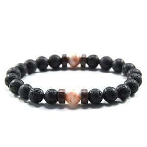 Tibetan Buddha Bracelet (Lava Stone) - 04