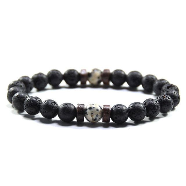 Tibetan Buddha Bracelet (Lava Stone) - 04